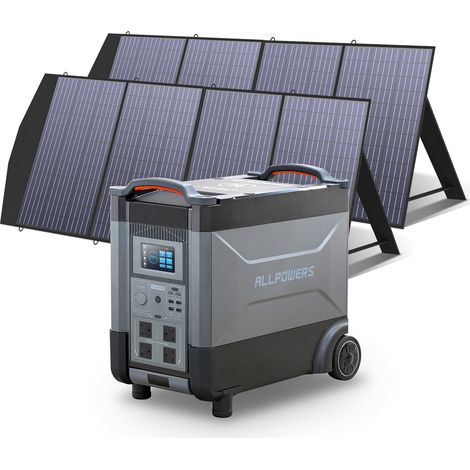Home Battery Power Station LiFePO4 3600Wh, Voice Control With 2Pcs 200W Solar Panel For Home Backup Outdoor ALLPOWERS R4000 (1/5)