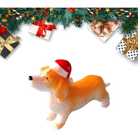 Deko Dackel Skulptur Mit Weihnachtsmütze Kunstharz Skulptur