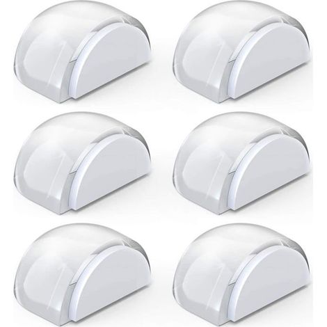 Butoirs de porte transparents, butoirs de porte adhésifs pour sols et parquets, butoirs de porte de protection, lot de 6 (1/5)