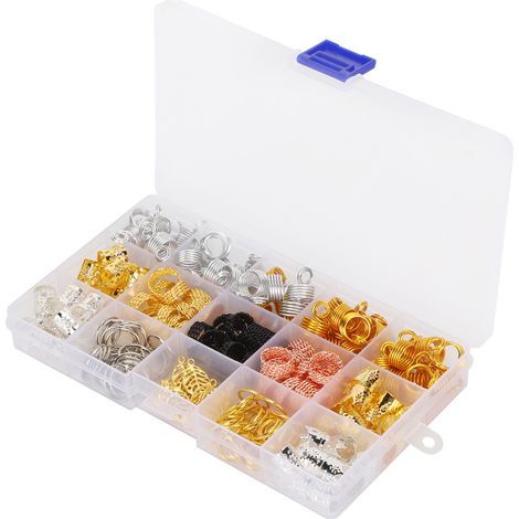 193pcs/Box Hair Extension Ring Set Hand‑Woven Headdress Accessories DIY Jewelry Accessories (1/5)