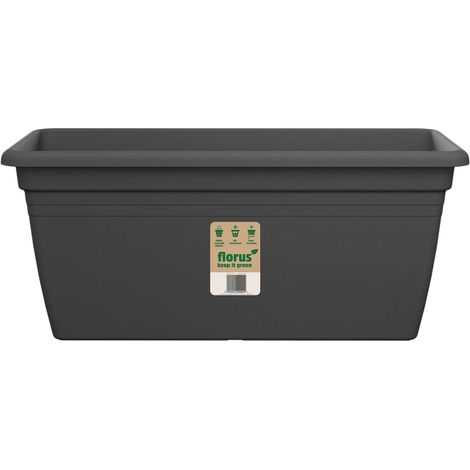 Florus Mediterran Terrace Trough 80 - Gris - L 78 x B 37.5 x H 33 cm - extérieur - 100% recyclé