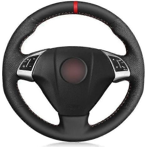 Housse de volant de voiture en cuir artificiel noir souple compatible Fiat Grande Punto Bravo Linea 2007-2019 Qubo Doblo Opel Combo (1/4)