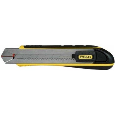 Stanley 0-10-481 Cutter Gamme Fatmax - Largeur de Lame 18mm - Blocage et Rechargement Automatique des Lames - Chariot en Acier Inoxydable -Fourni avec 6 Lames
