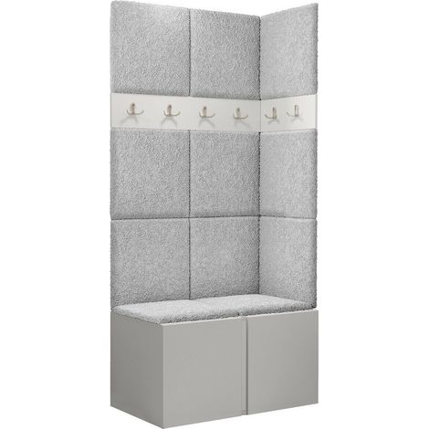Conjunto para recibidor Pinis I, Abriamo 06, 186x84x46cm, Tapiz, Aglomerado laminado, Colocada, Montada en la pared (1/5)
