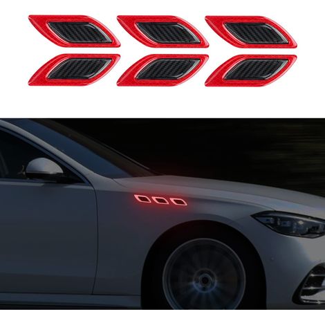 Autoaufkleber zur Dekoration, reflektierende Sicherheitswarnaufkleber, verbessern die Fahrsicherheit, geeignet für alle Modelle (rot)