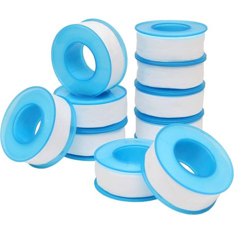 MINKUROW 10er-Pack Teflon-Klebeband – 20 mm x 20 m Teflon-Dichtband, weißes PTFE-Dichtband für Rohre, Duschköpfe, Klempner, Rohrdichtmittel (1/5)