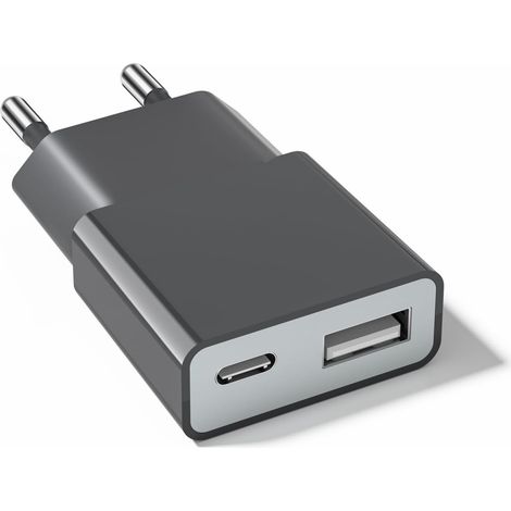 Prise pour câble de Charge USB, 5V 1A 2Port USB C+ A Prise Secteur Chargeur, 5W Prise de Charge, Adaptateur de Prise Adaptateur pour 15, Galaxy, (Epaisseur 1.45cm/1paquet) (1/5)