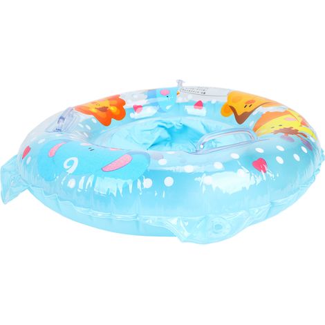 Bouée gonflable à motif animal de dessin animé avec siège pour enfants de 6 à 36 mois (bleu) (1/5)