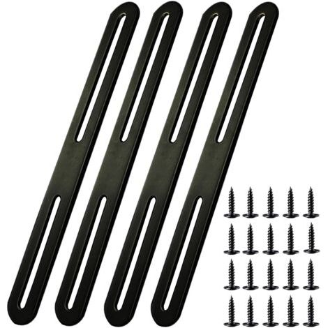 Stück Befestigungswinkel 210 x 24 mm, schwarze Edelstahl-Befestigungswinkel, Montagewinkel für Reparaturverbindungen und Möbelbefestigungen