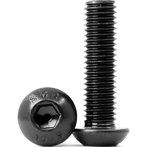 M8 x 70mm 10PCS Bouton vis à tête hexagonale Boulon à tête hexagonale Entièrement Filetée Boulons en Acier au Carbone 10,9(Noir) (1/5)