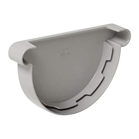 Fond de gouttière gris - 1 unité - PVC rigide - Étanchéité parfaite - Toiture et évacuation - Pour gouttière 25 cm (1/4)