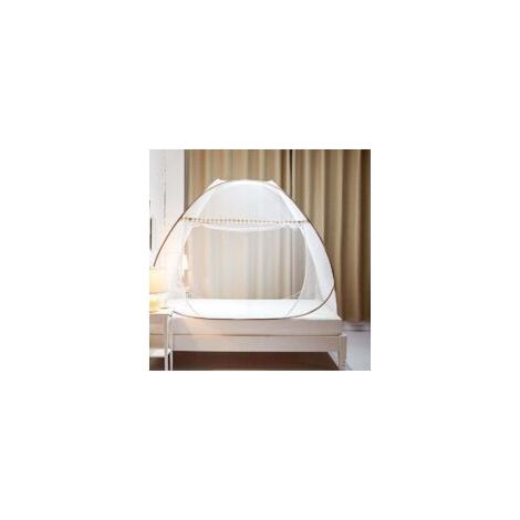 Moustiquaire de lit pliable 100x190cm – Dôme portable avec porte cintrée – Installation facile pour camping et voyages – Fibre de polyester (1/5)