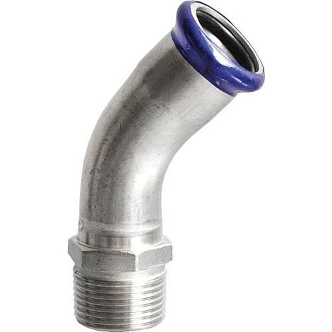 Raccord a sertir inox reduction 45° fem/male 22 mm x 3/4" (1/3)