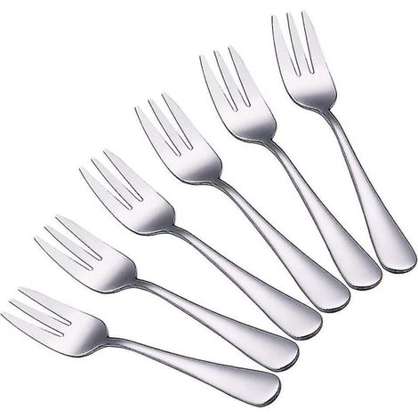 Fourchettes à dessert en acier inoxydable (6 pièces) – Fourchettes pour gâteaux, salades et pâtisseries – Design élégant et résistant