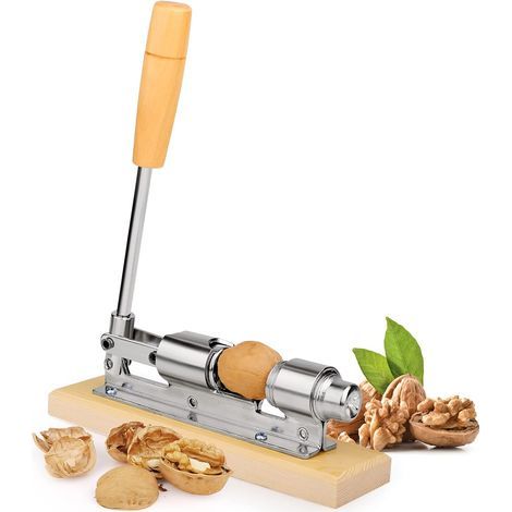 Casse-noix, Casse-noisettes — Casse-noix en acier inoxydable avec manche en bois (1/5)