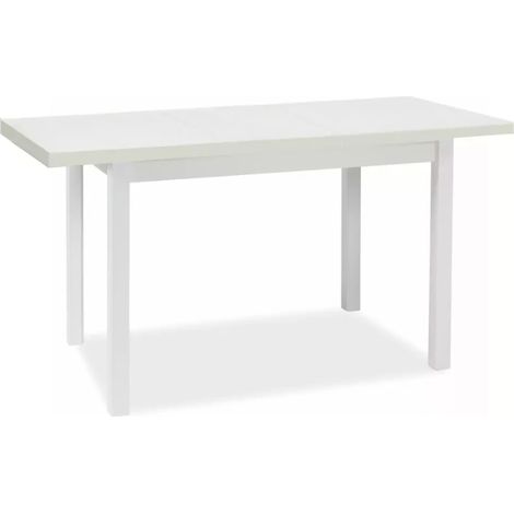 Table rectangulaire blanche mate 120 x 68 cm pour 6 convives VELMAZ (1/2)