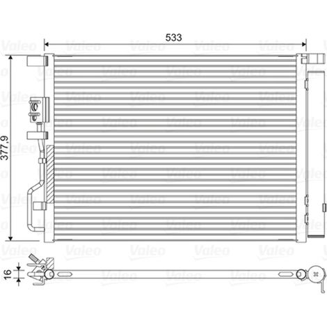 Condenseur, climatisation Valeo 822612 HYUNDAI 97606D3710 97606D7000 97606D7050