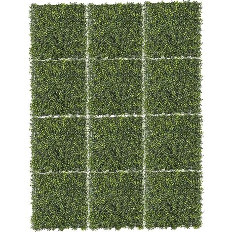 Lot de 12 plaques Mur Végétal 3m² Feuillage de Buis 12 x 50 x 50 cm - Rendu Dense et Réaliste - Intérieur Extérieur - Livraison gratuite (1/5)
