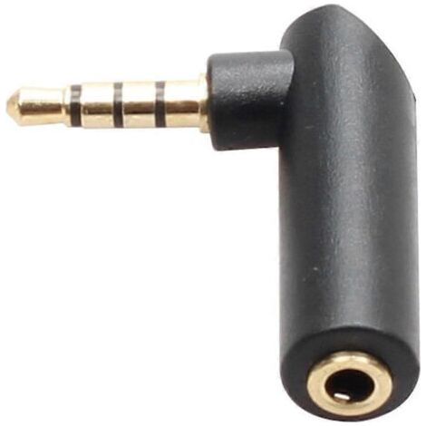 Adaptateur jack 3,5 mm mâle vers femelle coudé à 90° pour casque audio (1/5)