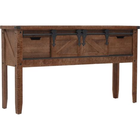 Konsolentisch Tannenholz Massiv 131x35,5x75 cm Braun