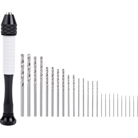 26 pièces ensemble de perceuses à main de précision avec perceuse manuelle pour le métal avec micro-forets pour la joaillerie, le bois, le bricolage manuel, le modélisme TS/SDZKQ-03 (1/5)