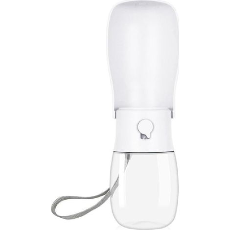 Botella de agua plegable para perros de 300 ml, portátil, ideal para perros, gatos y mascotas, ideal para paseos al aire libre, viajes y bebidas, color blanco. (1/3)