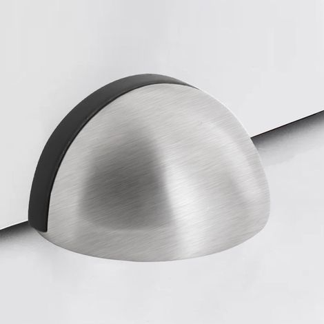 Bohrloser Türstopper, Edelstahl-Begrenzer mit Magnetverschluss, halbkreisförmiger Antikollisions-Türstopper, Bodenstopper mit Gummischrauben (1/5)