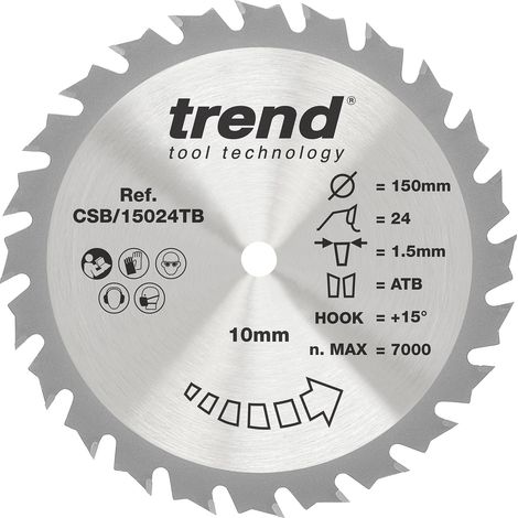 lame de scie circulaire pour bois, 150 mm, 24 dents, alésage 10 mm (1/5)