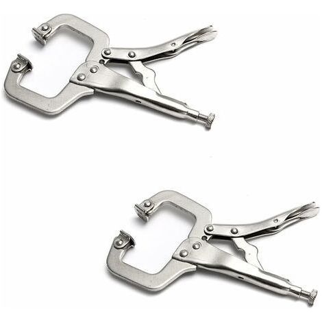 Lot de 2 colliers de serrage de 22,9 cm avec patins pivotants en acier pince étau de soudage (1/3)
