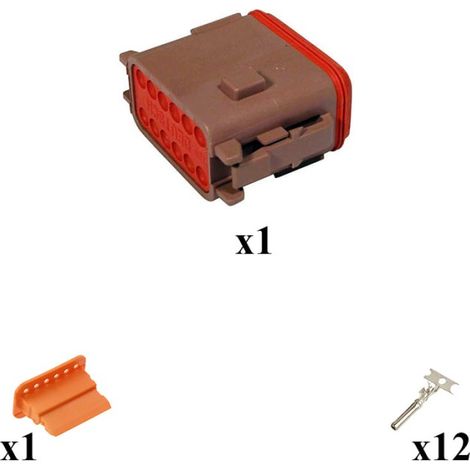 Kit Connecteur DT series Male 12 Voies P012 Marron