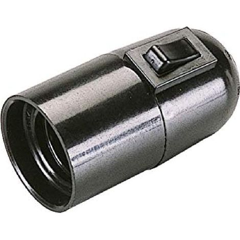 poly pool - portalampada e27 con interruttore corpo liscio nero (1/2)