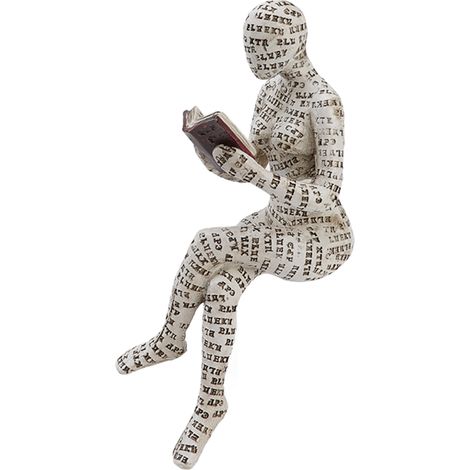 Figurine Femme en Résine Lisant - Décoration Étagère Livre Originale pour Intérieur (1/5)