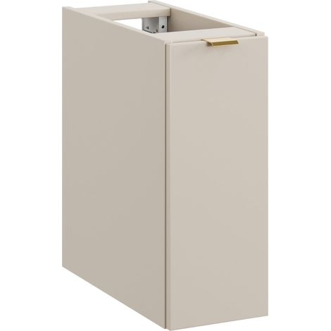 Meuble bas de salle de bain suspendu avec panier coulissant DALIA cachemire 20 cm (1/5)