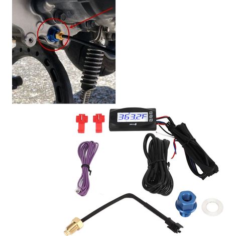 Modification moto DC12V universel ultra-mince LCD 4 en 1 jauge de température (heure, tension, régime moteur, température d'huile) M20x1.0 (1/5)