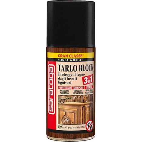 Saratoga Tarlo Block Antitarlo Spray - Protettivo 3in1 per Legno - 150ml
