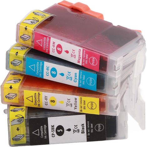 Cartouches d'encre de rechange compatibles pour imprimantes PIXMA IP4200, IP4300 et IP4500 (4 couleurs) (PGI-5BK)