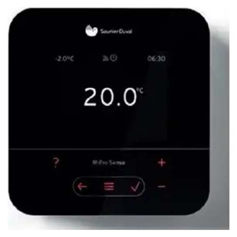 Saunier Duval – Thermostat d'ambiance programmable MiSet – Gestion de chauffage connecté – Interface large rétroéclairée – Programmation personnalisable (1/2)