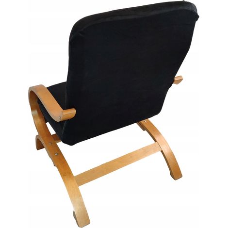 Housse de fauteuil Finka, velours noir épais (1/5)