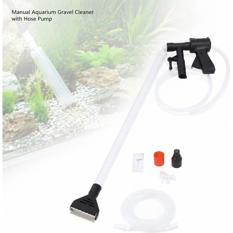 Aspirateur de Graviers Aquarium - Pompe à Eau Manuelle avec Tuyau, Nettoyeur de Sable et Changeur d'Eau pour Bac à Poissons (1/5)