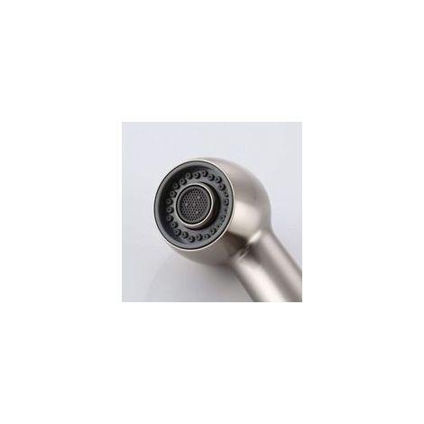 BRAVIX Rubinetto da cucina con doccetta estraibile e 2 getti, soffione di ricambio per miscelatore da cucina, finitura nichel spazzolato.