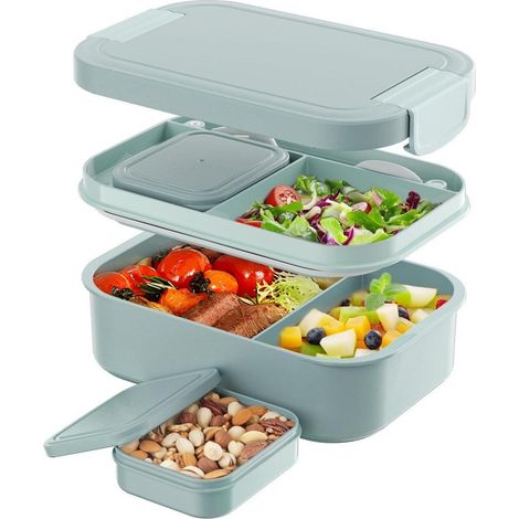 Lunchbox Brotdose Erwachsene 1900ml Auslaufsicher Büro Grün (1/5)