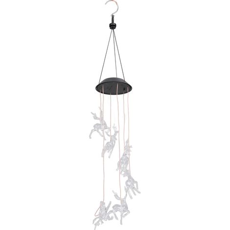 Carillon solaire LED en forme de cerf, à suspendre, décoration de jardin et de Noël (1/5)