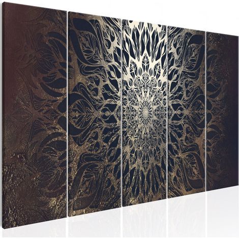 Tableau Imprimé 5 Panneaux "Hypnosis Brown Narrow" 80 x 200 cm (1/2)