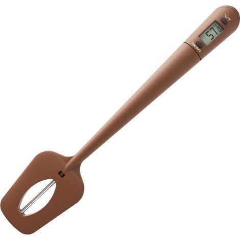 Digital Spatula with Thermometer, Silicone Kitchen Spatula with Thermometer, Precise Temperature Control, Multiple Uses for Stirring Various Foods (Chocolate)
