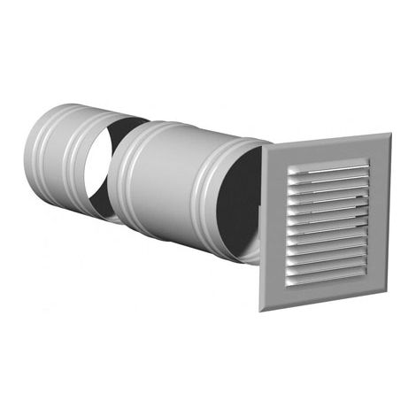 Grille de façade aluminium à auvent avec manchon télescopique D 150 mm S&P (UNELVENT) 875308 Gamme: paf 125 (1/4)