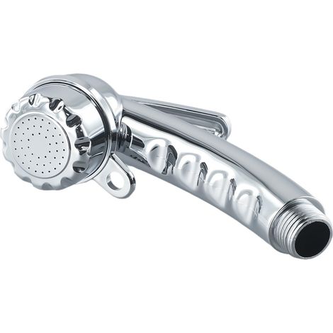 Pommeau de douche à main avec bouton poussoir 14,5 cm de long, économie d'eau, pommeau de douche pour bateau, camping, salle de bain, accessoires de douche (1/5)