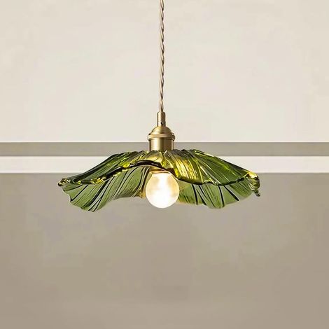 Suspension Vintage LED Verre Vert Fleur Lustre Lampe Suspendue Maison Intérieur Porche Éclairage Luminaires E27 Ampoule 1.5m Fil Lampes Réglables (1/5)