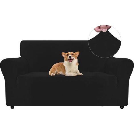1 Housse de canapé, Velours extensible, Polyester durable, Antidérapant avec mousse, Salon protection animaux