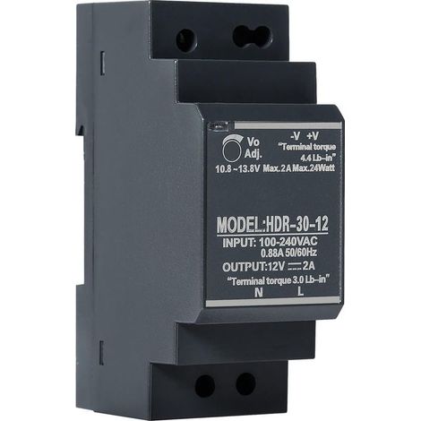 Bloc d'alimentation sur Rail DIN, Alimentation à découpage HDR-30-12 Alimentation Rail DIN Transformateur de Puissance 30W 2A DC12V (1/5)