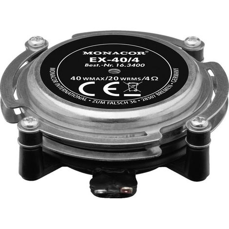 Monacor EX-40/4 Altoparlante Exciter 40 W 4 Ω Metallo, Nero 1 pz. (1/2)